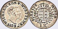 Württemberg, Königreich 1 Kreuzer (3/38So) Wilhelm I., 1Kreuzer, 1829 W, AKS 108 -
