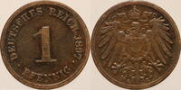 Pfennig 1897 G Deutschland Kaiserreich vz +/-  patina