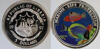 Liberia 5 Dollar Farbmünze 1998 Marine Life Protection PP 25,00 EUR  + 7,90 EUR frais d'envoi