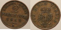 Deutschland 2 Pfenning 1868 B Preussen ss 4,50 EUR  + 7,90 EUR frais d'envoi