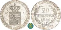 Sachsen-Coburg-Gotha 20 Kreuzer 1830 EK Ernst I. 1806-1844. Gotha / F. Helfricht. TTB-SUP, winz. Kratzer