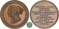 Sachsen-Coburg und Gotha Bronzemedaille v. Helfricht 1845 Auf den Besuch des englischen Königspaares im thüringischen Ohrdruf. SUP+