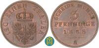 Brandenburg-Preussen 3 Pfennig Wilhelm I. 1861-1888. -