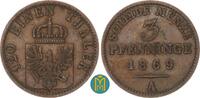 Brandenburg-Preussen. 3 Pfennig Wilhelm I. 1861-1888. -