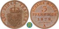 Brandenburg-Preußen. 3 Pfennig Wilhelm I. 1861-1888. -