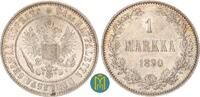 Finnland / Russland 1 Markka Alexander III. 1881-1894. -