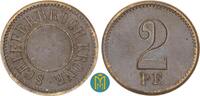 Schwarzburg-Rudolstadt. 2 Pfennig Schieferbruch Krone Unterweißbach. -