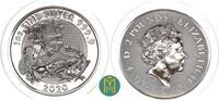 25x 2 POUNDS (1 Unze) 2020 Großbritannien Tube Valiant St. Georg Drachentöter. Stempelglanz