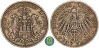 Kaiserreich / Hamburg 5 Mark 1891 J fast sehr sch&ouml;n 145,00 EUR  + 10,00 EUR frais d'envoi