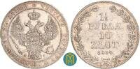 Polen / Kongresspolen unter Zar Nikolaus I 1 1/2 Rubel / 10 Zloty 1834 W... 875,00 EUR  + 10,00 EUR frais d'envoi