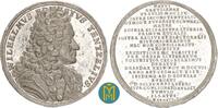 Sachsen-Albertinische Linie. Zinnmedaille von Wermuth. Friedrich August I. 1694-1733. Auf den Tod des Numismatiker Tentzel. -