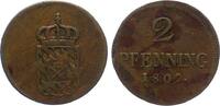 Bayern, Königreich 2 Pfennig 1809 Maximilian I. Joseph (1806-1825) sehr ... 30,00 EUR  + 4,00 EUR frais d'envoi