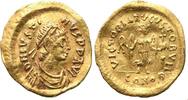 Justin I, 518-527. Tremissis (Gold, 15.4 mm, 1.51 g, 6 h), Constantinople. -