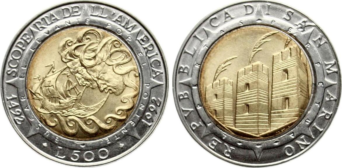 San Marino 500 Lire 1992 Auf Christoph Kolumbus SUP+ | MA-Shops