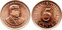 Mauritius 5 Cents Portrait von Sir Seewoosagur Ramgoolam KT -
