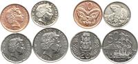 Neuseeland diverse Elisabeth II., Lot von 4 Kleinmünzen vz-stgl 4,00 EUR prix TTC + 10,00 EUR frais d'envoi