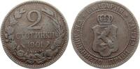 Bulgarien 2 Stotinki 1901 Ferdinand I. 1887-1908 als F&uuml;rst s-ss 3,50 EUR  + 10,00 EUR frais d'envoi