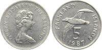 Falkland Inseln 5 Pence 1987 Elisabeth II., Albatros vz 3,00 EUR  + 10,00 EUR frais d'envoi