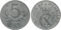D&auml;nemark 5 &Oslash;re 1943 N Christian X. ss 3,00 EUR  + 10,00 EUR frais d'envoi