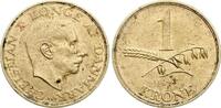 D&auml;nemark 1 Krone 1943 N Christian X., 1912-1947, seltenes Jahr ss+ 18,00 EUR  + 10,00 EUR frais d'envoi