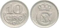 D&auml;nemark 10 &Oslash;re 1921 HCN Christian X., 1912-1947 vz+ 15,00 EUR  + 10,00 EUR frais d'envoi