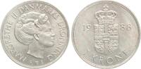 D&auml;nemark 1 Krone 1988 R Margrethe II. 1972-2024 fstgl 2,50 EUR  + 10,00 EUR frais d'envoi