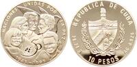 Cuba 10 Pesos 1995 Auf das 50 j&auml;hrige Bestehen der UN, selten! pp 65,00 EUR  + 15,00 EUR frais d'envoi