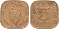 Ceylon 10 Cents 1944 Georg VI., s/ss 1,00 EUR  + 10,00 EUR frais d'envoi