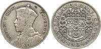 Neuseeland half Crown 1934 Georg V. knapp TTB