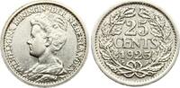 25 Cent 1925 Niederlande Wilhelmina, 1890-1949 vz