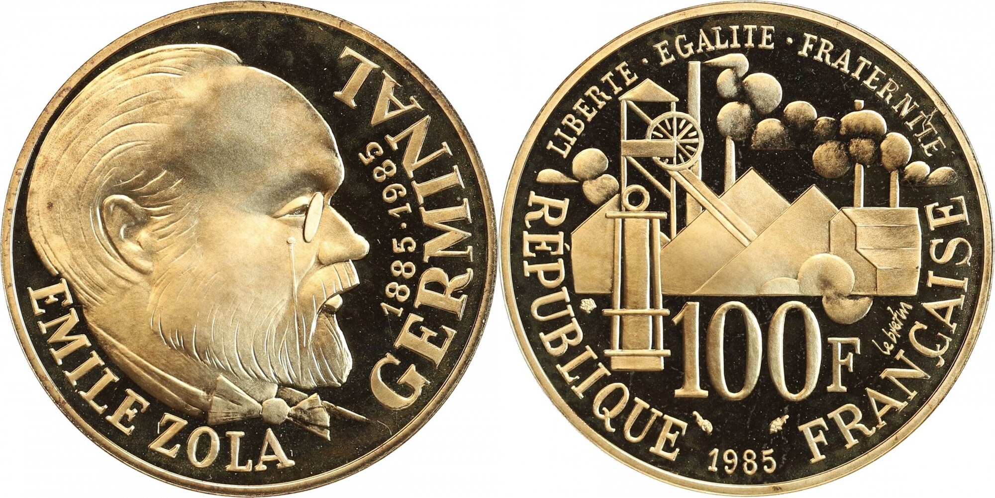 Pièce De 100 Francs Emile Zola 1985 France 1985 100 Francs Emile Zola B.E. | MA-Shops