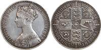 Grande Bretagne Argent 1 Couronne 1 Couronne Victoria Type Gothique - Grande Bretagne Argent -