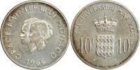 Monaco Argent 10 Francs 10 Francs Grace et Rainier III Xème Anniversaire de Mariage - Monaco Argent -