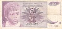 Yougoslavie 50 Dinara 50 Dinara Yougoslavie 01.06.1990 s+ 3,00 EUR  + 7,90 EUR frais d'envoi