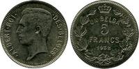 Belgique 5 Francs Albert Ier Légende Française 5 Francs Albert Ier Légende Française Belgique -