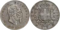 Italie Argent - Italie Reunifiee 5 Lires 5 Lires Victor Emmanuel II Italie Argent - Italie Reunifiee -