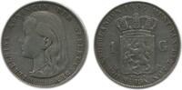 Pays - Bas Argent 1 Florin 1 Florin Wilhelmine Tête Jeune Pays - Bas Argent -