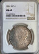 USA $1 SILVER DOLLAR America 1 dollar 1882 O NGC MS63 KM#110 TOP ERHALTUNG ! HOCHWERTIGE PATINA!! NGC MS 63