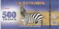 La Savanna 500 Francs La Savanna Zebra 500 Francs 2015 UNC -