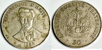 Haiti 20 Centiemes HAITI 20 centimes 1986 Copper-Nickel VERY RARE DATE KM#152 -