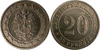 Deutschland 20 Pfennig Kaiserreich 20 Pfennig 1887 D TOP ERHALTUNG! J#6 -