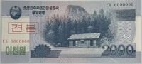 Nord Korea 2000 Bolivares Nord Korea 2000 Won 2008 Specimen UNC P#65s Rare!!! -