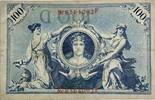 Germany 100 Mark Reichsbanknote 100 Mark 1908 VF+ Serie F Ro#33b -