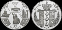 Niue 50 Dollars, 5 Unzen 999er Silber World Cup Soccer Niue 50 Dollars, 5 Unzen 999er Silber 1994 World Cup Soccer Proof Mintage: 3000 -