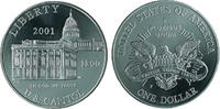 USA Amerika 1$ one Dollar P U.S. Capitol Visitor Center USA 1$ one Dollar 2001 P U.S. Capitol Visitor Center Silver Coin UNC -