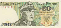 Poland 50 Zlotych 1988 Poland 50 Zlotych 01.12.1988 Pologne PICK#142c UN... 5,00 EUR  + 10,00 EUR frais d'envoi