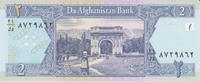 Afghanistan 2 Afghanis Afghanistan 2 Afghanis 2002 Pick#65a -