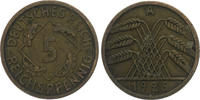 Weimarer Republik WEIMAR REPUBLIC 5 Rentenpfennig 1925 A GERMANY KM#32 -