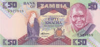 Sambia 50 Kwacha Zambia 50 Kwacha 1989 KM#33a UNC -
