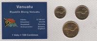 Vanuatu Coin Set Vatu 1 ,2, 5 Centimes Vanuatu Coin Set Vatu 1 ,2, 5 Centimes 1999 2002 original sealed -